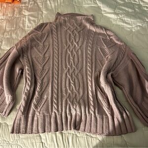 New York & Company Purple Mauve Cable Knit Mock Neck Sweater - Women’s Size M